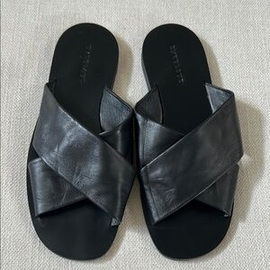 Everlane The Crossover Leather Sandal Flat Slides Size 8